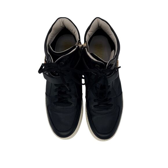 Salvatore Ferragamo Gancini Strap Black Leather High Top Sneakers size 12 main image 6